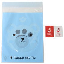 황씨네도시락 접착 애니멀 봉투 곰 100p + 고깔 생일 사각 100p, 1세트