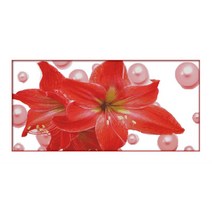 zkf 십자수 DIY 패키지 세트 빨간 백합 ZKF442, 혼합 색상, 1세트