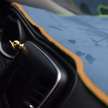 블루코드 섀미 논슬립 대쉬보드커버 메탈로고 파스텔 네이비 + 오렌지, 렉서스, is250 2006년~11년(센터스피커 유)