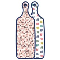 로엠디자인 블루에디션 양면 서빙보드 도마 토끼, 자색플라워패턴, 1개