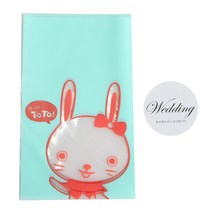 황씨네도시락 비접착 야미봉투 토끼 100p + 웨딩 스티커 100p, 1세트