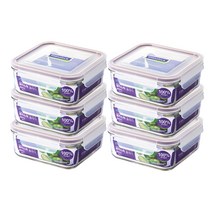 글라스락 퍼플 에디션 정사각 밀폐용기 850ml 6개, 1세트, 밀폐용기 6개
