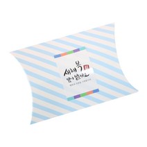 황씨네도시락 반달상자 스트라이프 블루 10p + 새해복 스티커 사각캘리 10p, 혼합 색상, 1세트
