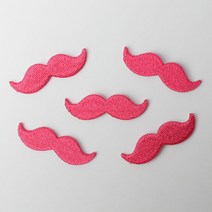 패션포인트 미니 자수 와펜 콧수염 51 x 16 mm, 핑크, 5개입
