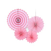 파티팡 페이퍼플라워 장식 4p세트, 핑크