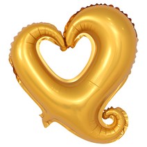풍선팜 러브홀릭 하트 데코 호일 풍선 45 x 48 cm, 골드, 40개입