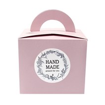 피크닉하우스 미니 케익상자 핑크10p + 핸드메이드리스 원형 스티커 10p, 혼합 색상, 1세트