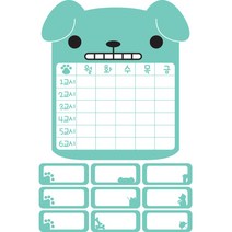 띵가 새학기 시간표 스티커 댕댕이 3 mint, 1개