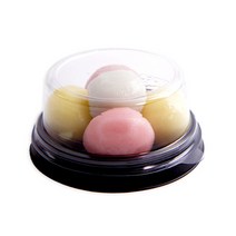 봄91 원형 떡케이스 블랙 + 뚜껑 세트, 30개, 1세트