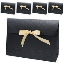 도나앤데코 이브 리본장식 선물백 블랙 5p + 연브라운 리본 5p, 혼합 색상, 1세트