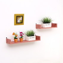 아라마가구 U자형선반 2종 세트, 인디핑크