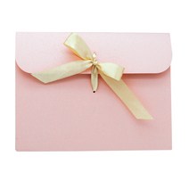 도나앤데코 이브 리본장식 봉투 L 연핑크 5p + 리본 연브라운 5p, 혼합 색상, 1세트