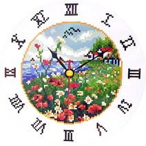 제제뉴 원형시계 보석십자수 DIY 키트, 풍경 B1135, 1세트