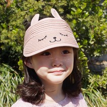 우주아이 여아용 잠토끼 밀짚썬캡
