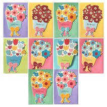 투영디자인 빈티지 꽃다발 카드, 랜덤 발송, 10개입