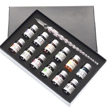 멜팅홈 회오리 크리스탈 유리 만년필 세트, 0.5mm, 핑크