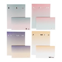 톡톡팬시 동물그라데이션 편지지세트 4종, 민트댕댕, 퍼플백조, 오렌지냥냥, 핑크애옹, 2세트