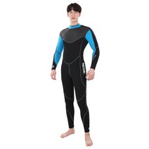 쎄악 남성용 센스 롱 드라이슈트 3mm, 블루