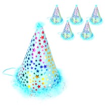 파티쇼 파티스타고깔모자 대, 블루, 6개입