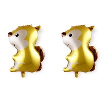 와우파티코리아 다람쥐 은박풍선, 혼합 색상, 2개