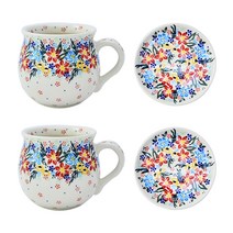 베나 U422 젠틀맨 머그컵 300ml x 2p + 소서 2p, 혼합 색상, 1세트