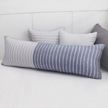 베드앤데코 라인 시어서커 바디필로우커버 + 솜, 라인네이비