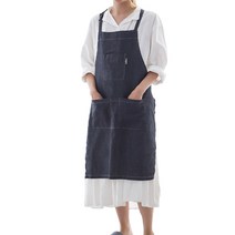 바이데코 헤지 순면 워싱 버클 앞치마, 흑청, 2개