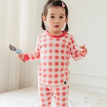 보보 아동용 심플 체크 오가닉 내의