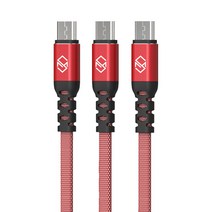 신지모루 스위든 플랫 C타입 고속충전 케이블 2m, 레드, 3개