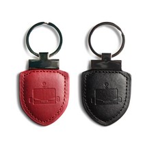 카템 방패모양 가죽 키링, 2개
