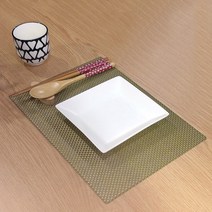 모리스벤암펠 멜로우스페이스 그린PVC 테이블 식탁매트 미니, 골드 올리브그린, 32.5cm x 22cm