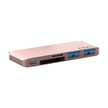 아이논 USB 3.0 C타입 5in1 멀티허브 맥북 IN-UH410C, 로즈골드