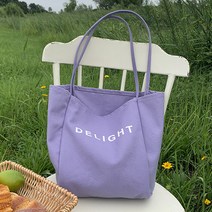 지니얼 여성용 레터링 숄더 캔버스 에코백