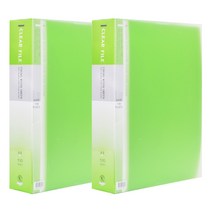 에코청운 PP 메탈장식 클리어파일 A4, 연두, 2개