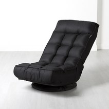 에보니아 126 1인용 접이식 회전 좌식의자, 블랙