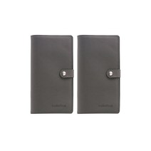 인디 가죽 명함집 2p, 3단, 회색