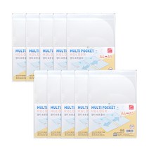 멀티 더블 포켓 홀더 파일 A4 A5 겸용, 반투명, 10개