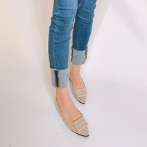 베이직 스퀘어 장식 플랫슈즈 sn394