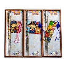 골드 도금 책갈피 볼펜세트, 랜덤 발송, 3세트