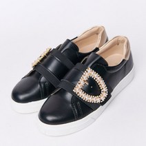 여성용 글로시 가죽슬립온