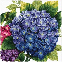 조이십자수 11카운트 십자수 프린트 패키지 세트 80602 hydrangea, 1세트, 혼합색상