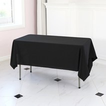 에스엠파티 박음질 마감 행사용 테이블보, 블랙, 6인(300 x 155cm)