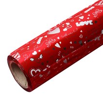 포포팬시 심쿵하트 비닐 롤 포장지 대 53cm x 17m, 레드, 1개