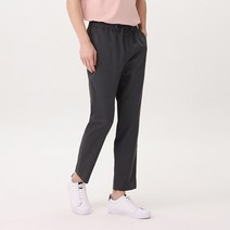 베이직하우스 남성용 테이퍼드핏 풀밴딩 9부 슬랙스 HUPT0153