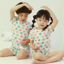 올챙이 아동용 페페로니 5부 반팔 여름 실내복 상하세트