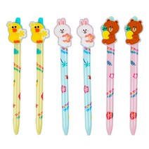 라인프렌즈 아크릴 클립 볼펜 3종세트, 샐리, 코니, 브라운, 2세트