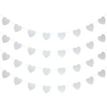 리빙다 펠트 하트 가랜드 4p, 화이트