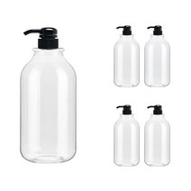 주방 디스펜서 공병 투명 1000ml + 마개 검정 세트 ARB1000, 5세트