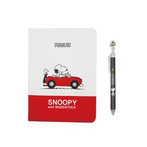 피너츠 스누피 양장제본 노트 + 마스코트 볼펜 0.5mm, 1세트