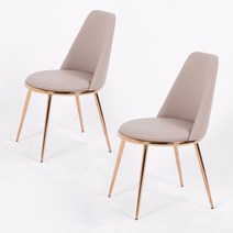 비에프컴퍼니 골드 써클체어 식탁의자 베이지 2개입 + 고무 발통커버 8p